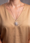 Colgante Sol de oro blanco 18k con brillantes