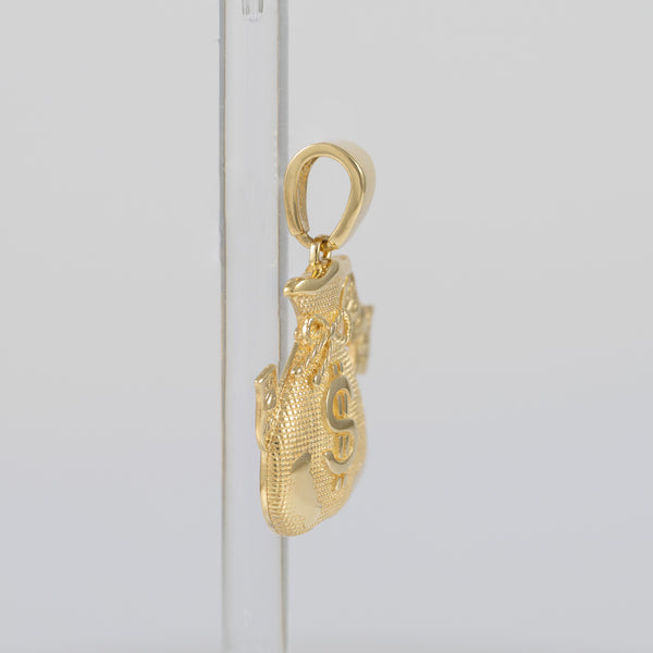 Colgante oro 18k 750 bolsa de dinero