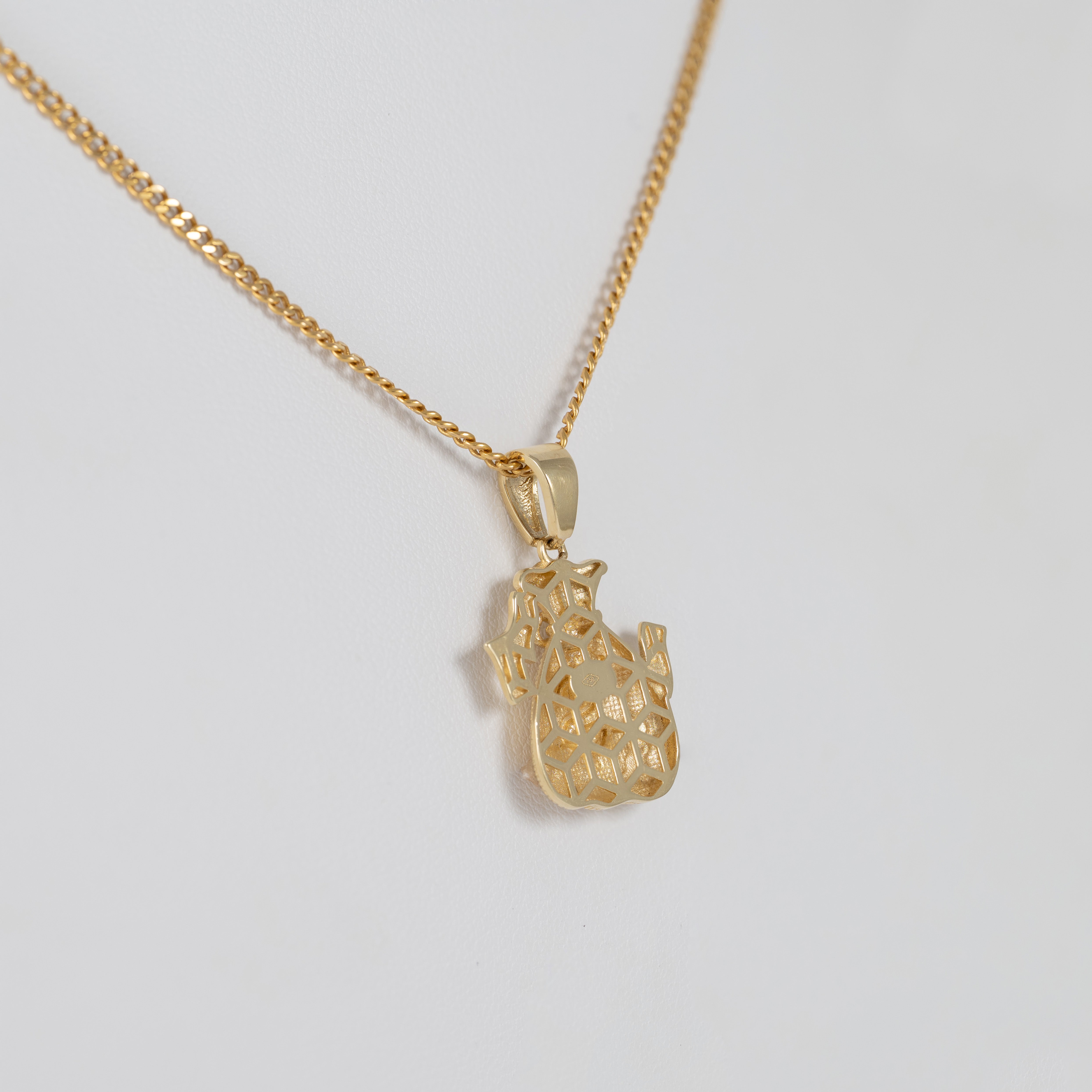 Colgante oro 18k 750 bolsa de dinero