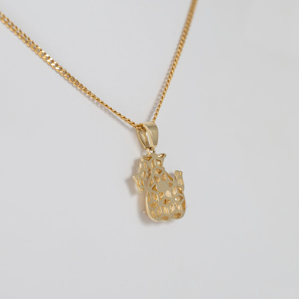 Colgante oro 18k 750 bolsa de dinero