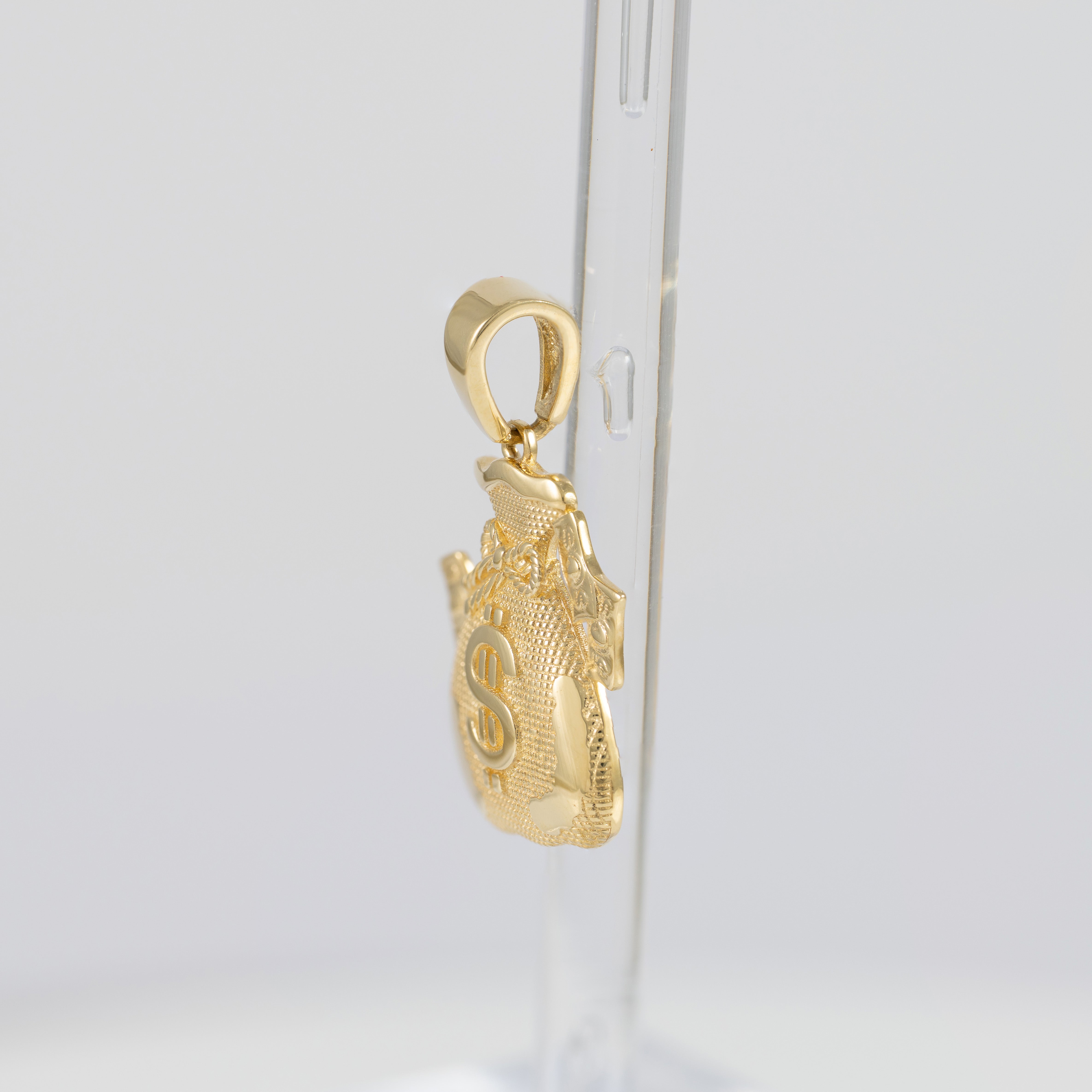 Colgante oro 18k 750 bolsa de dinero