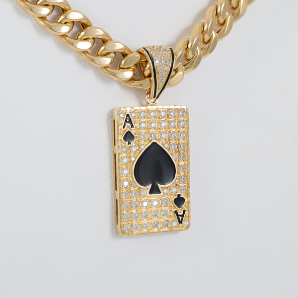 Colgante Carta As de Picas de oro 18k 750