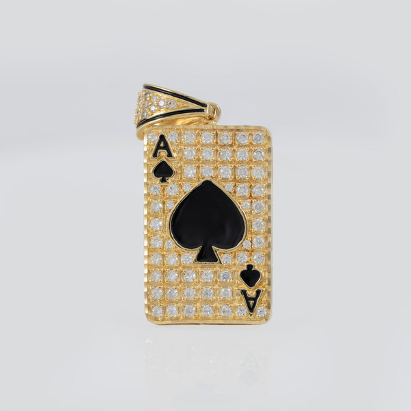 Colgante Carta As de Picas de oro 18k 750