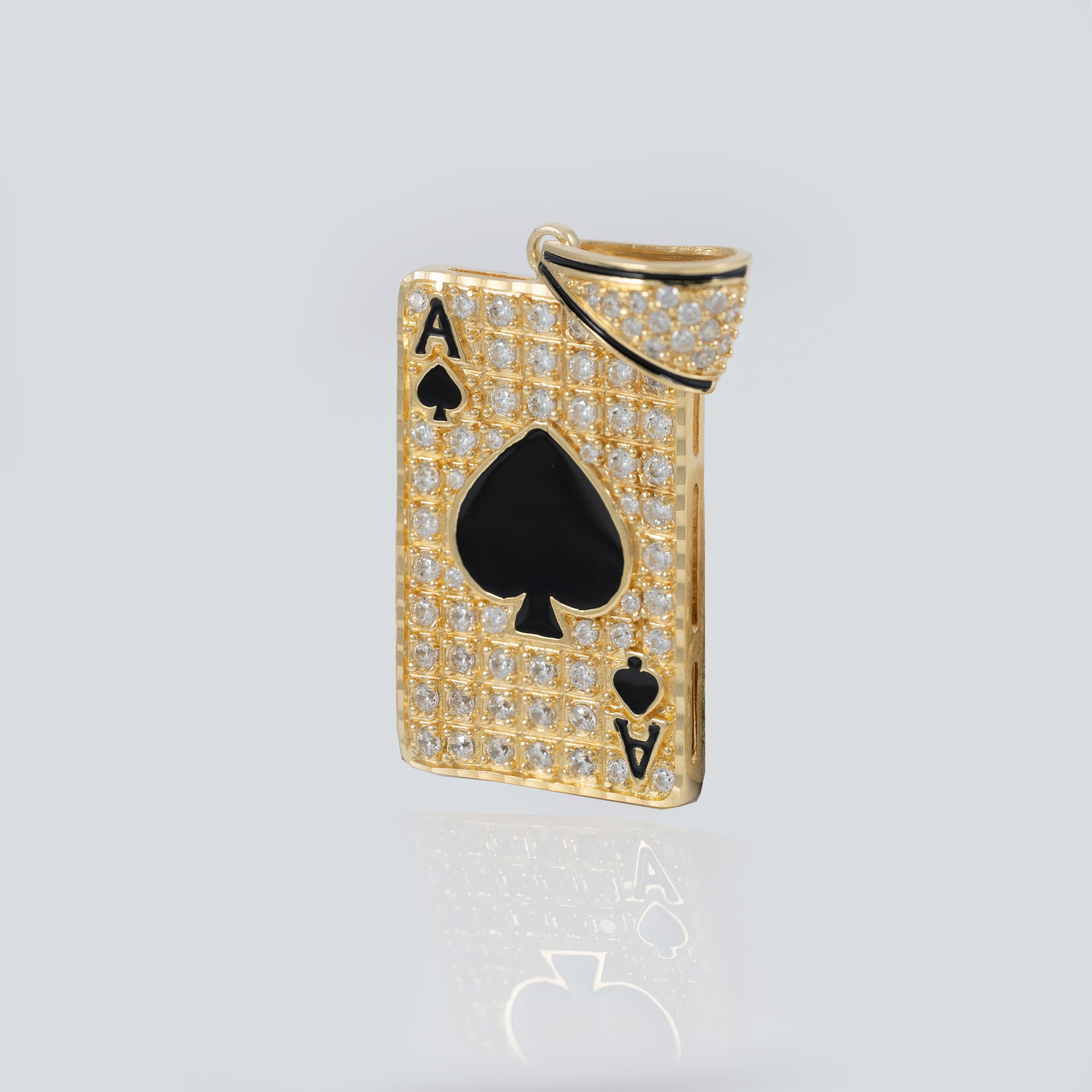 Colgante Carta As de Picas de oro 18k 750