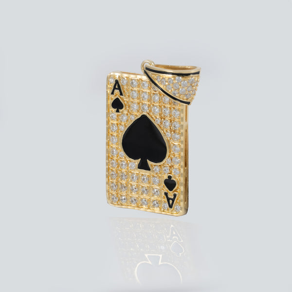 Colgante Carta As de Picas de oro 18k 750