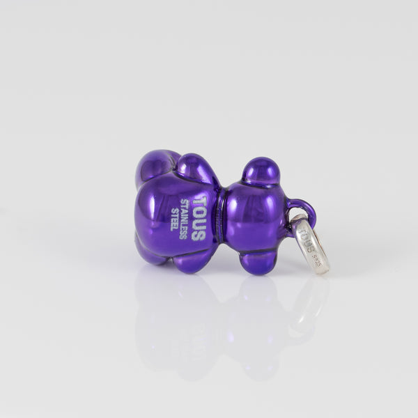 Colgante Tous Bold Bear de oso de acero en morado metalizado