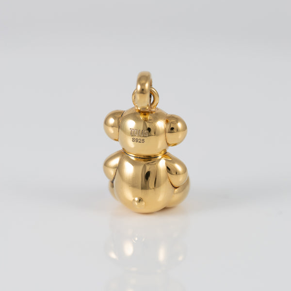 Colgante Tous de oso bañado en oro de 18 kt sobre plata y amatista Bold Bear en 3D