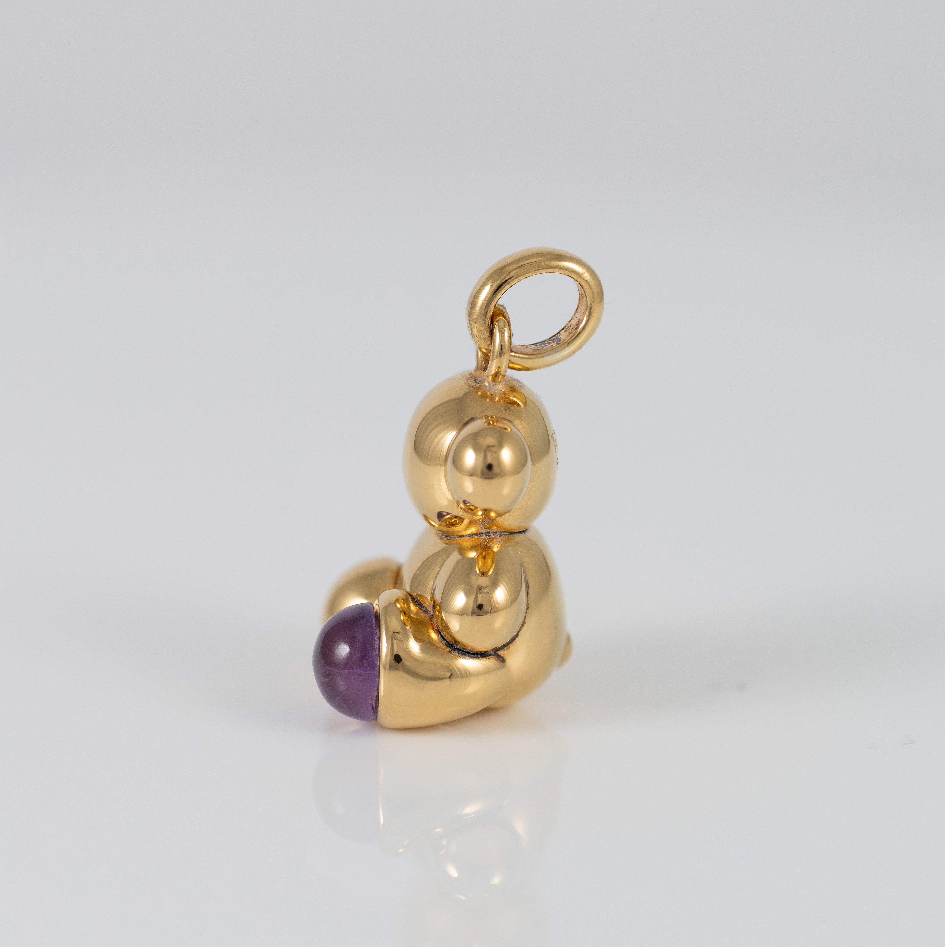 Colgante Tous de oso bañado en oro de 18 kt sobre plata y amatista Bold Bear en 3D