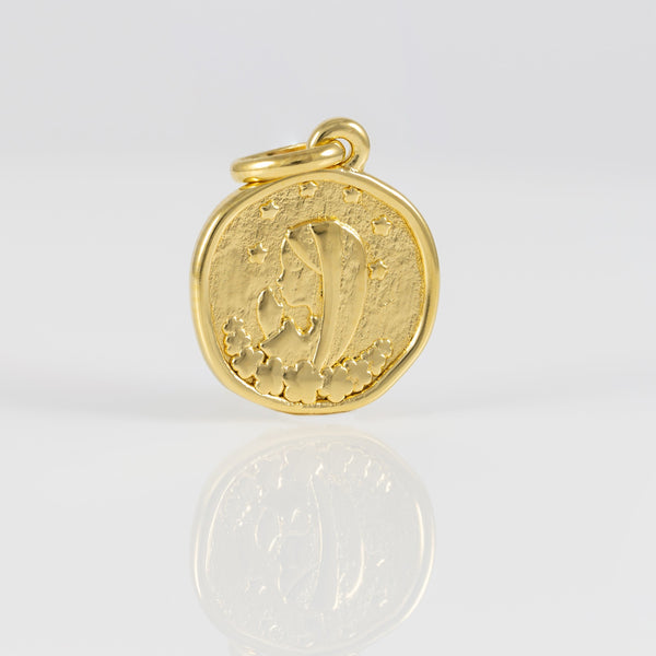 Colgante Tous Medalla Devoción en oro amarillo 18k con silueta de la Virgen María
