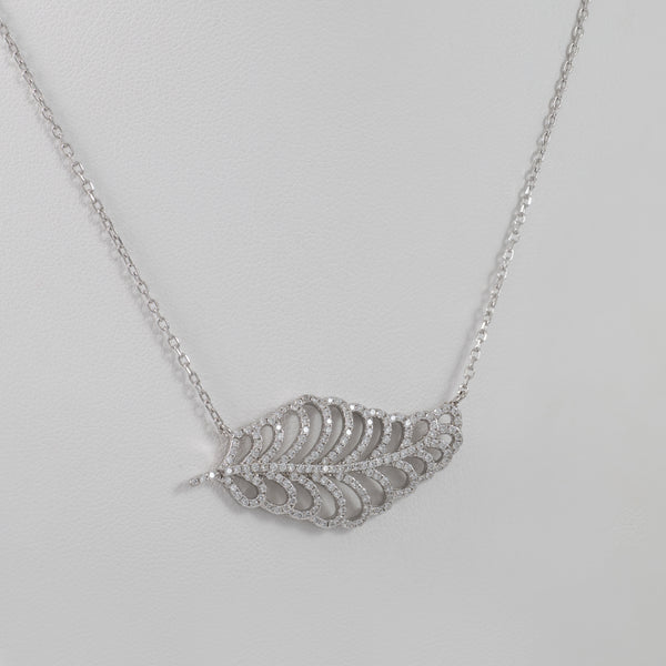 Collar con Colgante en plata 925 Hoja