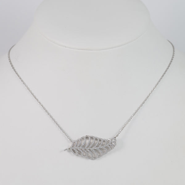 Collar con Colgante en plata 925 Hoja