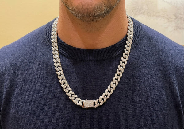 Cadena oro blanco 18k 750 con circonitas