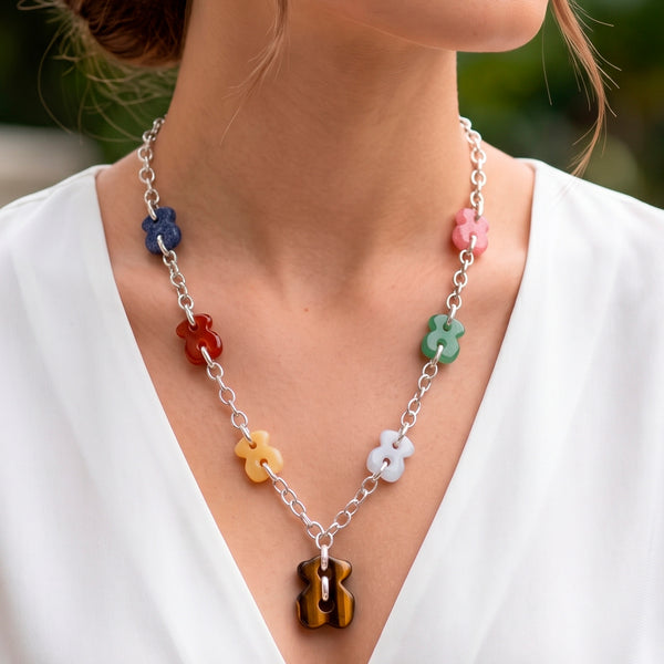 Collar Tous de Plata 925 con motivos oso de gemas Cruise