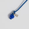 Collar Tous ajustable de plata, cristal de Murano y nylon azul Icon Glass