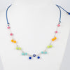 Collar Tous ajustable de plata, cristal de Murano y nylon azul Icon Glass