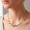 Collar Tous ajustable de plata, cristal de Murano y nylon azul Icon Glass