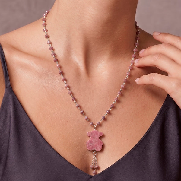 Collar Tous Color de plata 925 y rodonita