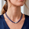 Collar Tous elástico azul Sweet Dolls motivo Oso en plata 925