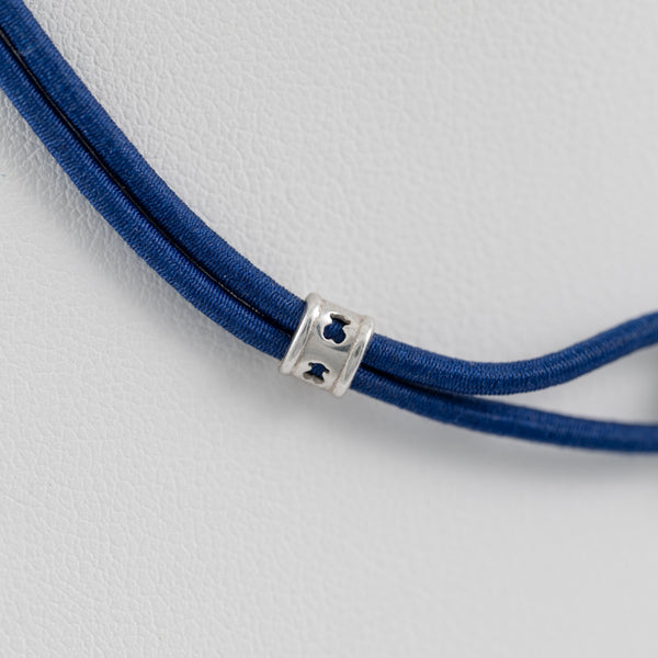 Collar Tous elástico azul Sweet Dolls motivo Oso en plata 925