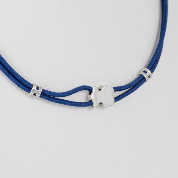 Collar Tous elástico azul Sweet Dolls motivo Oso en plata 925