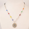 Collar Largo Camafeo de Plata 925, Cristales multicolor y Cordón Oceaan