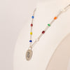Collar Largo Camafeo de Plata 925, Cristales multicolor y Cordón Oceaan