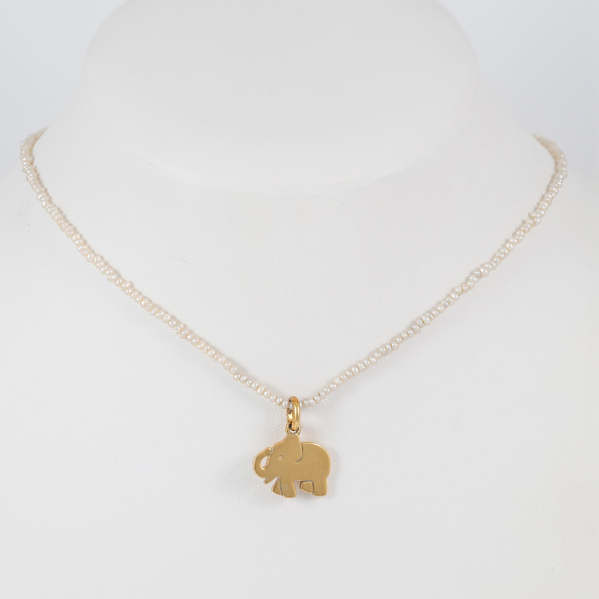 Collar Tous de perlas y motivo de elefante en plata vermeil Motif