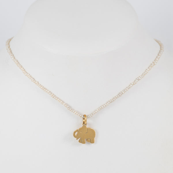 Collar Tous de perlas y motivo de elefante en plata vermeil Motif