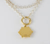 Collar Tous Plata 925 Bicolor Hav con colgante mediano oso con baño de oro 18kt y gemas Sugar Party