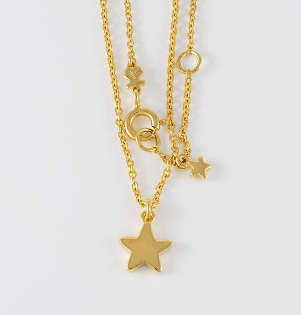 Collar Tous en plata vermeil y estrella de zafiros New Motif