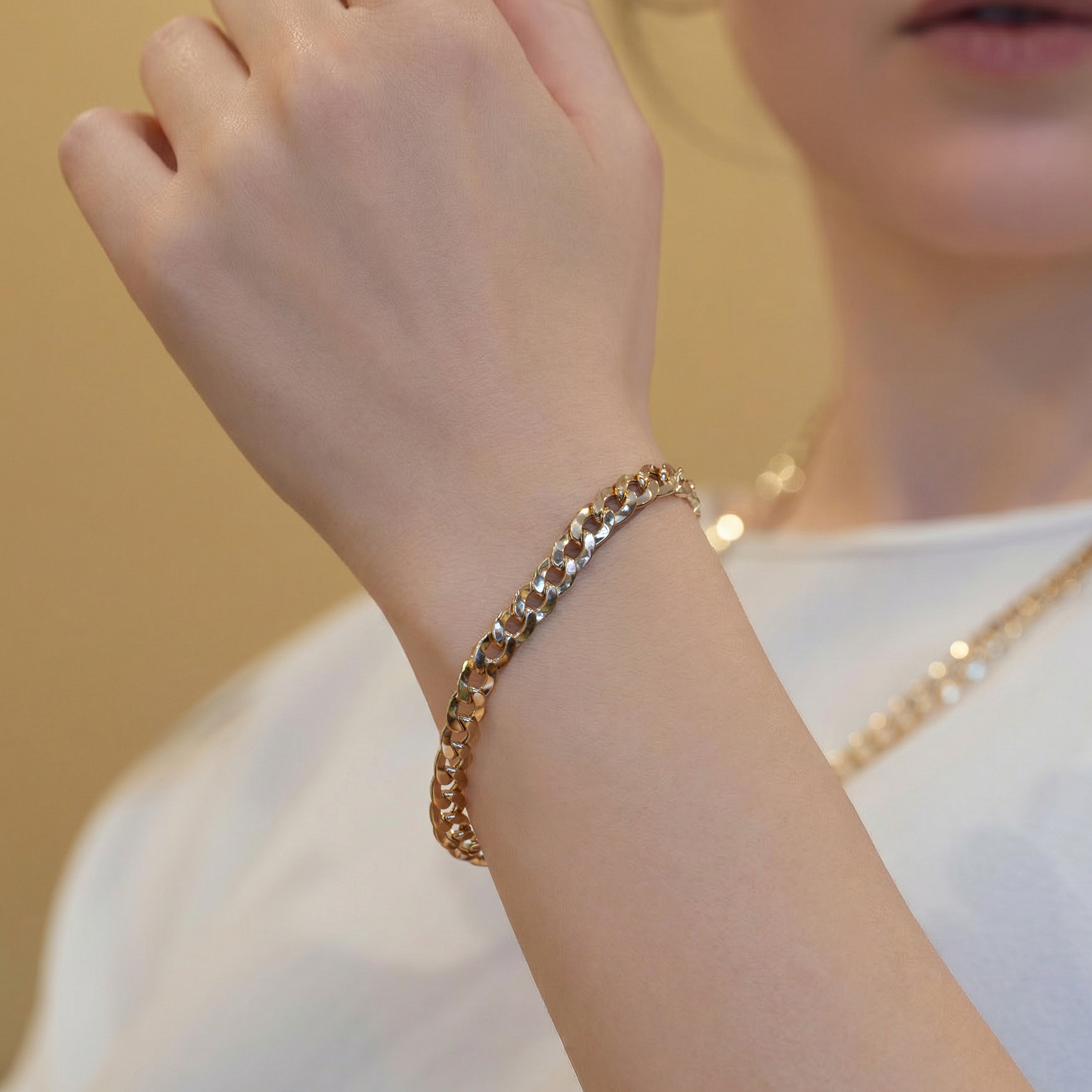 Pulsera barbada de oro 18k 750