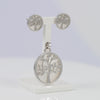 Conjunto Lotus de pendientes y colgante de plata 925 y nácar