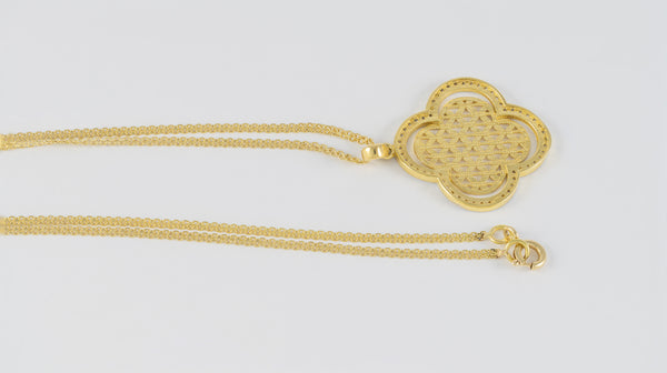 Conjunto de anillo, pendientes cadena con colgante y pulsera en oro amarillo 18k