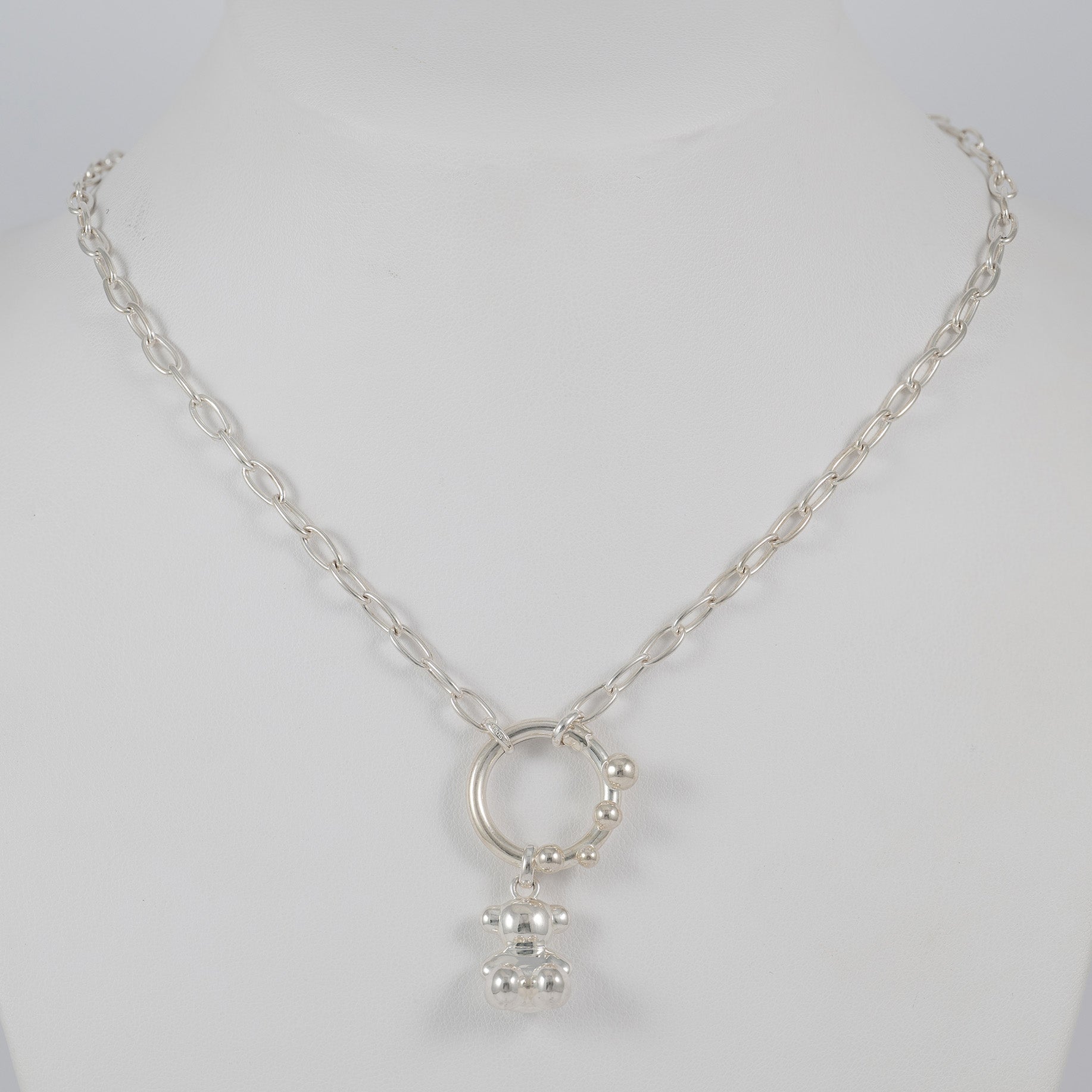 Gargantilla con anilla Tous Hold y Colgante Oso 3D de plata 925