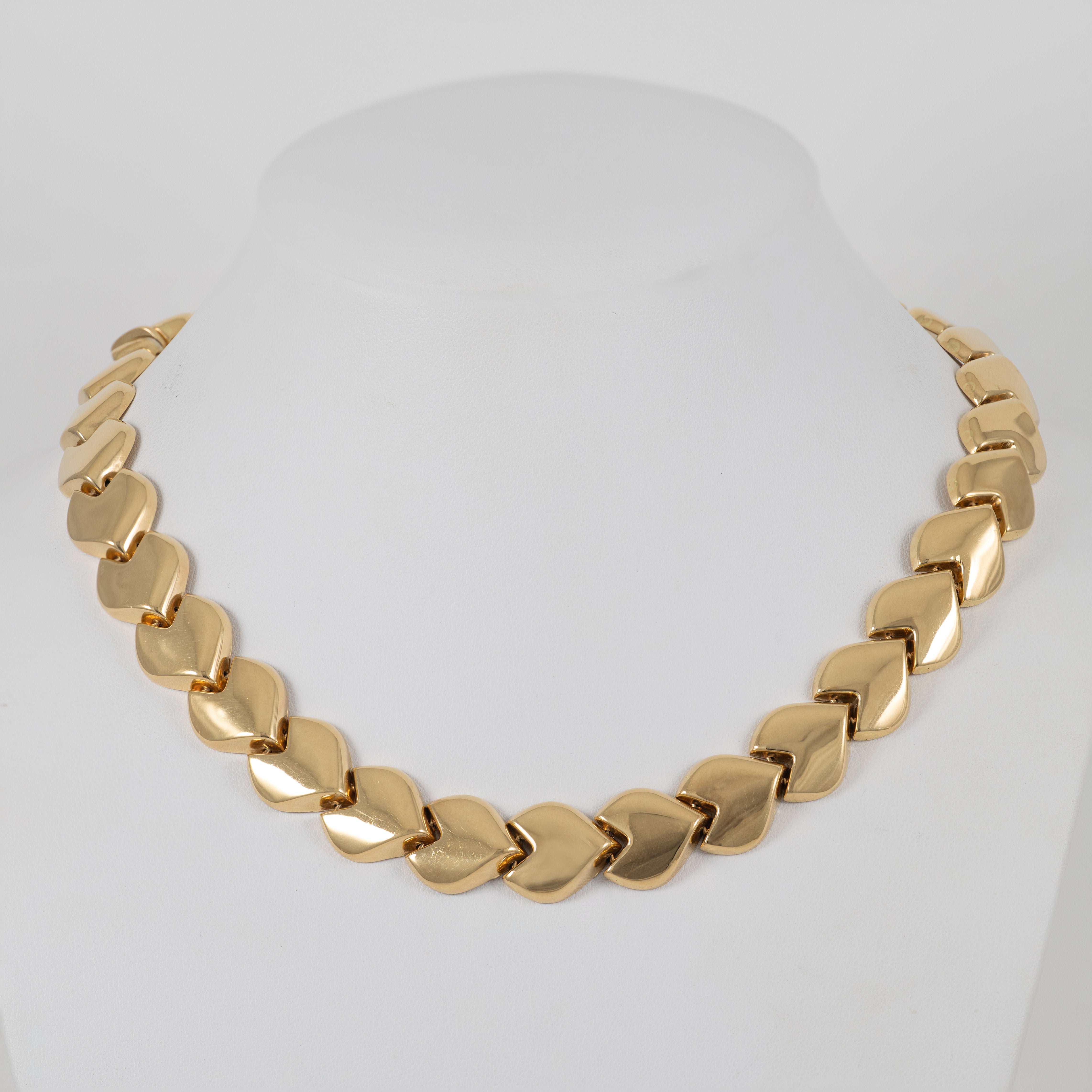 Cadena gargantilla corazones oro 18k 750 50cm