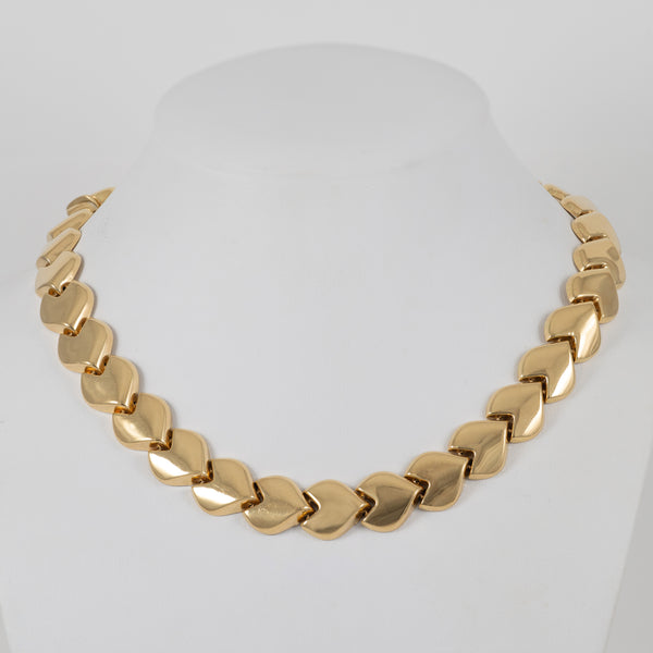 Cadena gargantilla corazones oro 18k 750 50cm