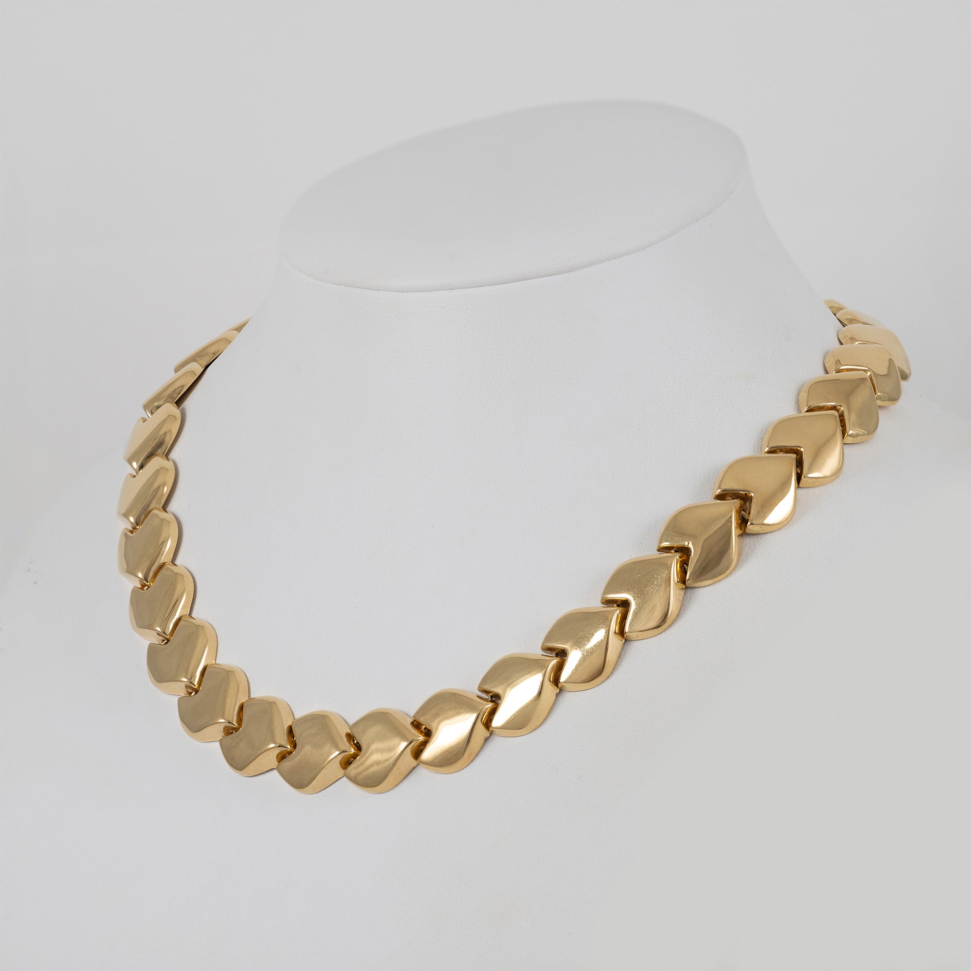Cadena gargantilla corazones oro 18k 750 50cm