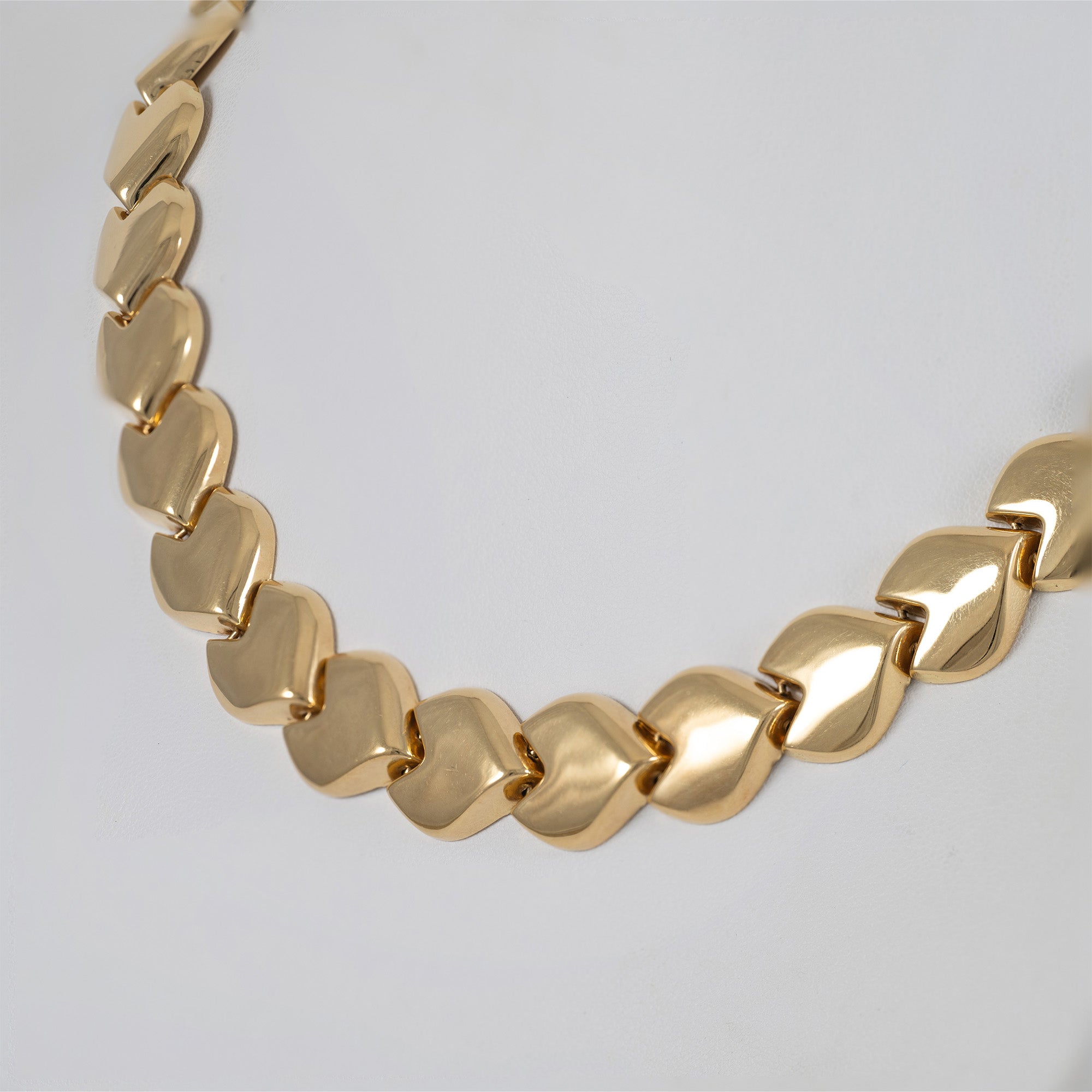 Cadena gargantilla corazones oro 18k 750 50cm