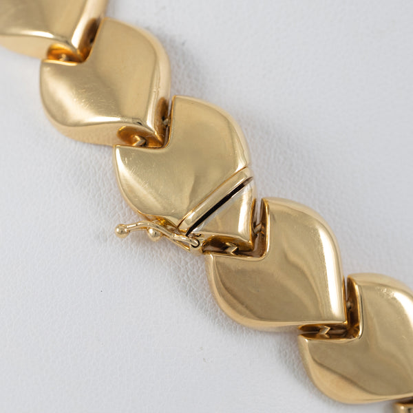 Cadena gargantilla corazones oro 18k 750 50cm