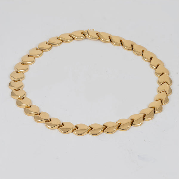 Cadena gargantilla corazones oro 18k 750 50cm