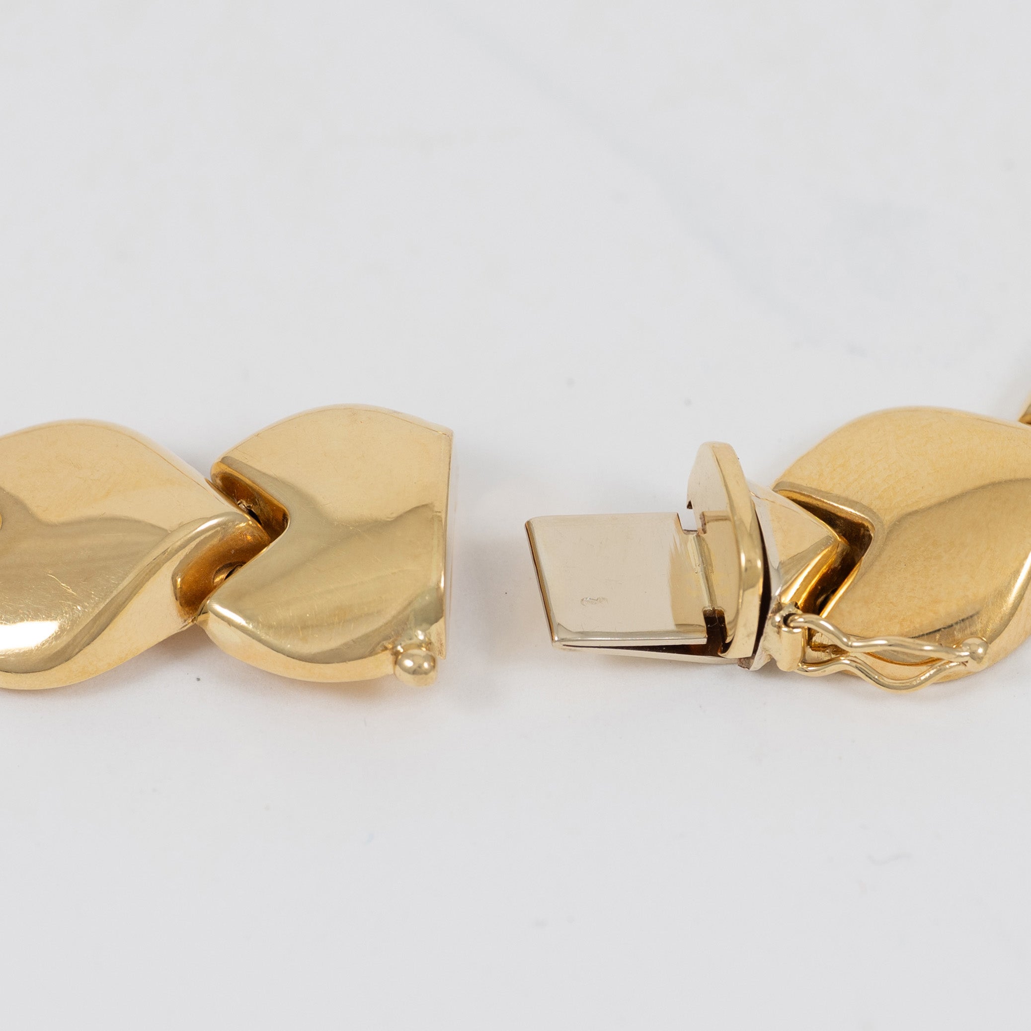 Cadena gargantilla corazones oro 18k 750 50cm