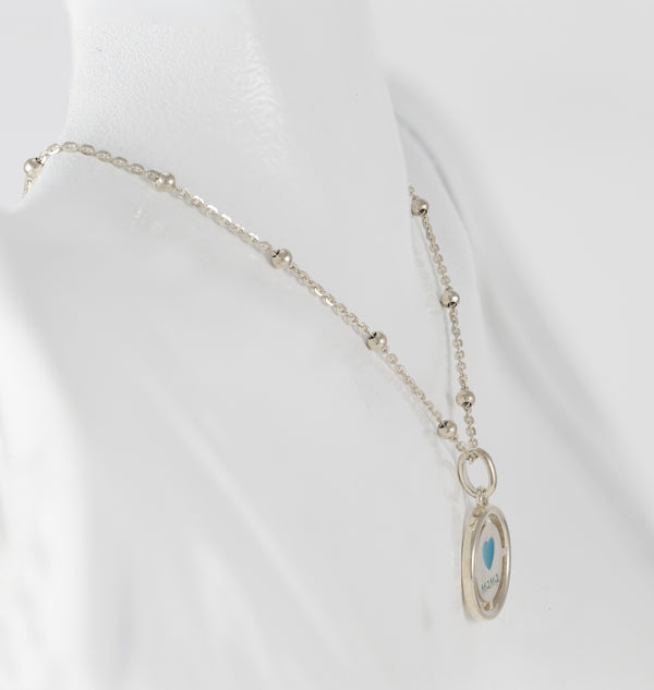 Gargantilla Tous en plata 925 con bolitas y Colgante Crossword Mama de plata 925 y esmalte azul