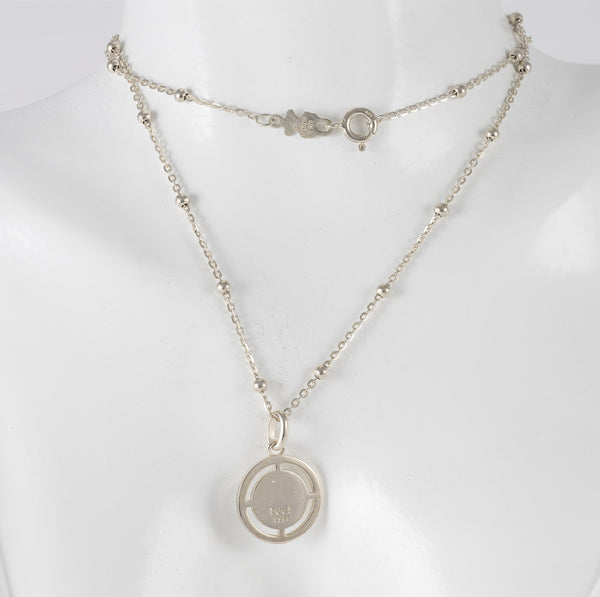 Gargantilla Tous en plata 925 con bolitas y Colgante Crossword Mama de plata 925 y esmalte azul