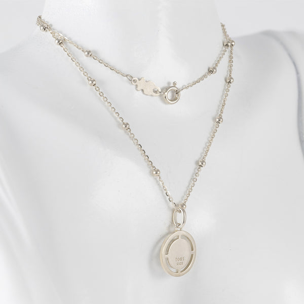 Gargantilla Tous en plata 925 con bolitas y Colgante Crossword Mama de plata 925 y esmalte azul