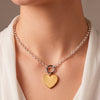 Gargantilla Tous Hold con anilla Dark Silver en plata 925 y colgante Corazón en plata Vermeil