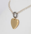 Gargantilla Tous Hold con anilla Dark Silver en plata 925 y colgante Corazón en plata Vermeil