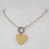 Gargantilla Tous Hold con anilla Dark Silver en plata 925 y colgante Corazón en plata Vermeil