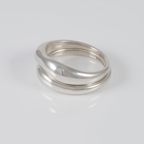 Pack de anillos apilables Pandora de Plata 925 con forma orgánica