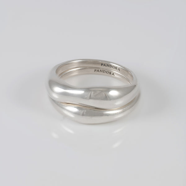 Pack de anillos apilables Pandora de Plata 925 con forma orgánica