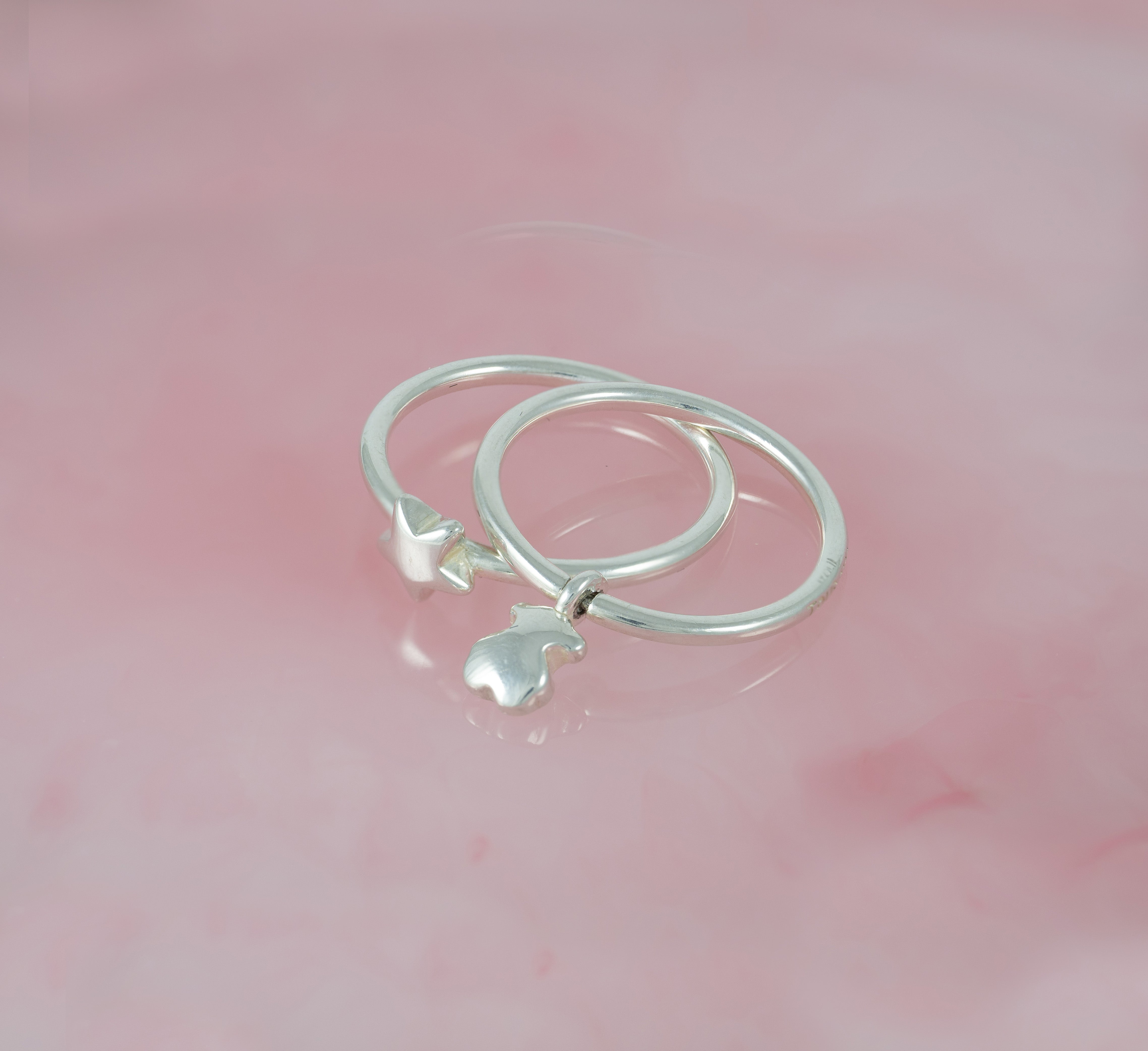 Pack de Anillos Tous motivos oso-estrella de plata Mini Icons